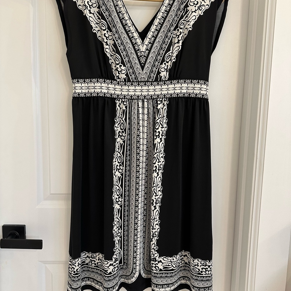 INC International Concepts Black and White Midi Dress